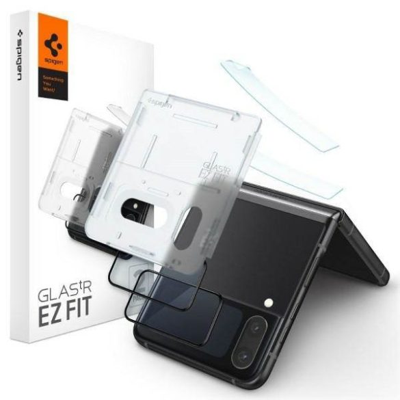 Spigen Glas FC Hinge Film Samsung Galaxy Z Flip 4 2db Edzett üveg fekete képernyővédő fólia