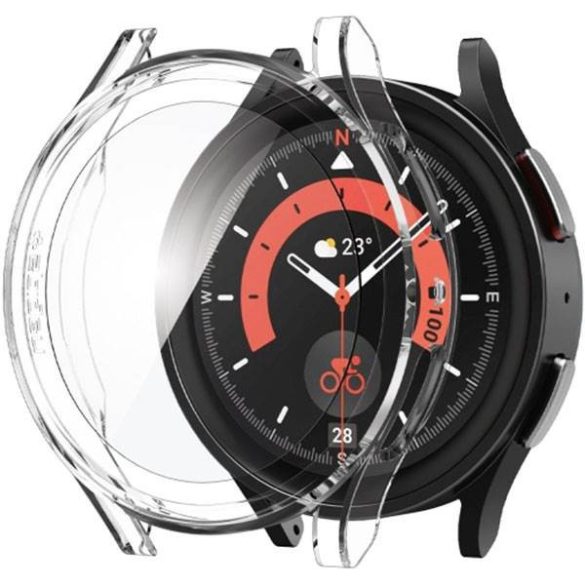 Spigen Thin Fit Samsung Galaxy Watch 5 Pro 45mm + Edzett üveg átlátszó tok