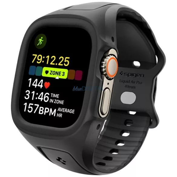 Spigen Liquid Air szíj + tok Apple Watch Ultra 1/2/3 49mm - fekete