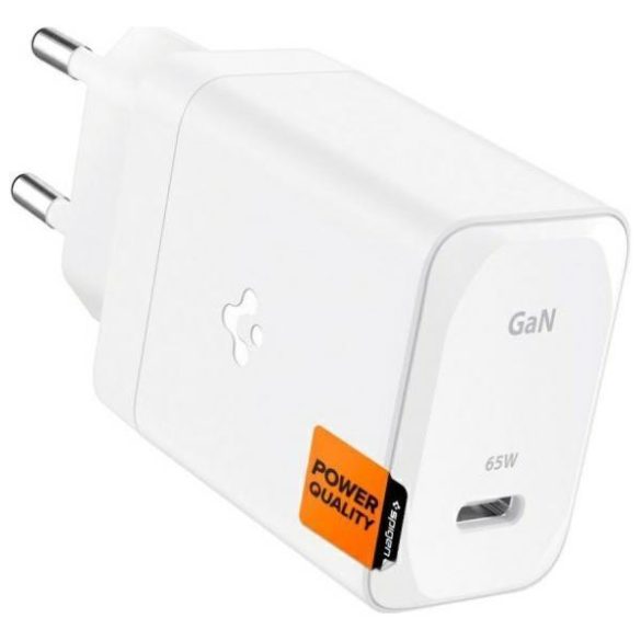 Spigen GAN-651 ArcStation Pro hálózati töltő 1xUSB-C csatlakozással + Type-C - Type-C kábellel 65W GaN PD3.0 - fehér