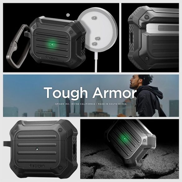 Spigen Tough Armor MAG AirPods Pro 1/2 Magsafe fekete ACS05480 tok