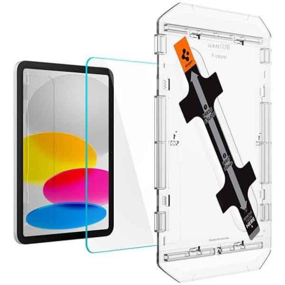 Spigen Glas.TR iPad 10.9 2022 "EZ FIT" szerelőkeret + edzett üveg kijelzővédő fólia