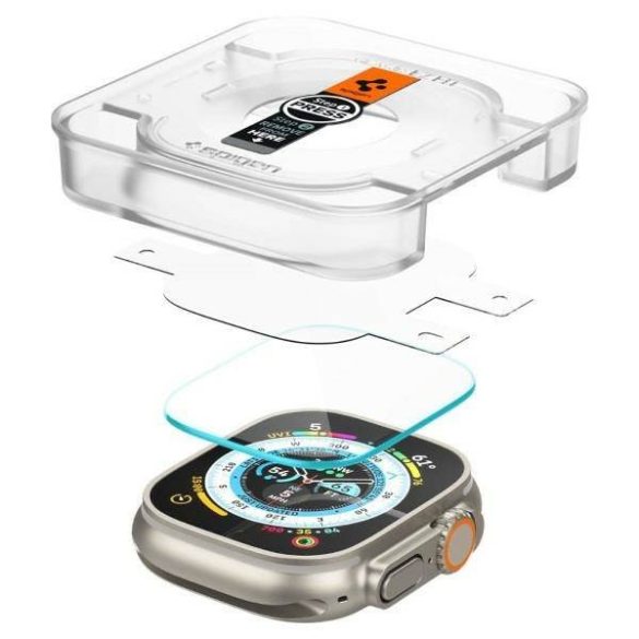 Spigen Glas. TR Apple Watch Ultra 49mm 2-Pack "EZ FIT" edzett üveg kijelzővédő fólia