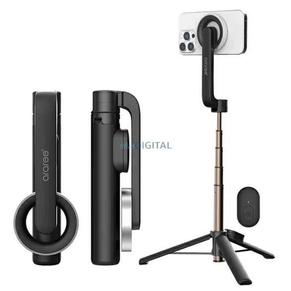 Araree Magfie Pod Bluetooth MagSafe selfie bot + tripod - fekete