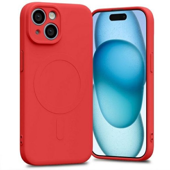 Mercury MagSafe félszilikon iPhone 15 / 14 / 13 6,1" piros tok
