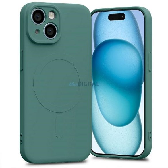 Mercury MagSafe félszilikon iPhone 15 / 14 / 13 6,1" zielony/zöld tok