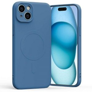 Mercury MagSafe félszilikon iPhone 15 Plus / 14 Plus 6,7" kék tok