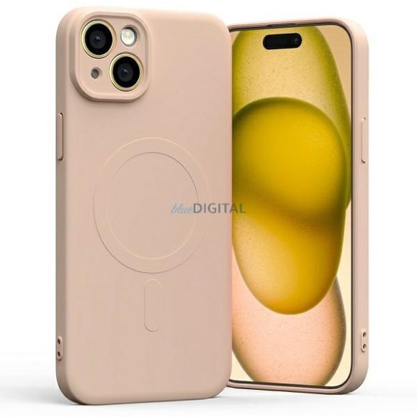 Mercury MagSafe félszilikon iPhone 15 Plus / 14 Plus 6,7" rózsaszín homok tok