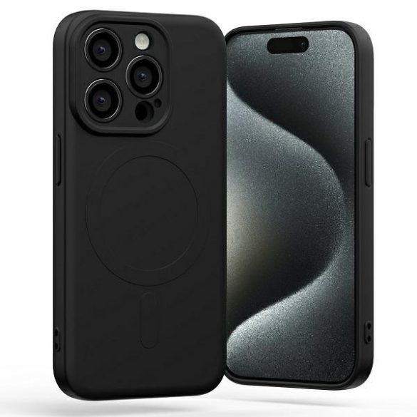 Mercury MagSafe félszilikon iPhone 15 Pro 6,1" fekete tok