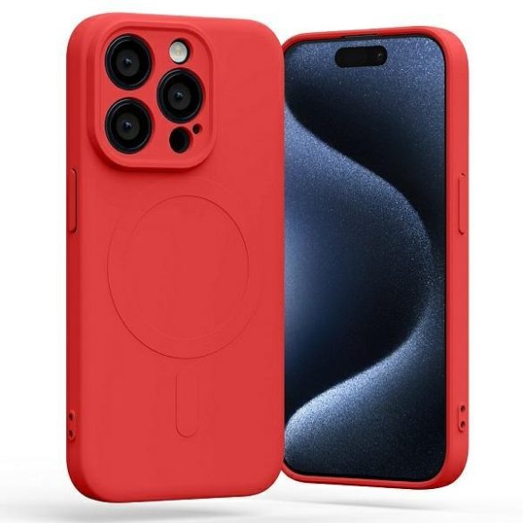 Mercury MagSafe félszilikon iPhone 15 Pro 6,1" piros tok