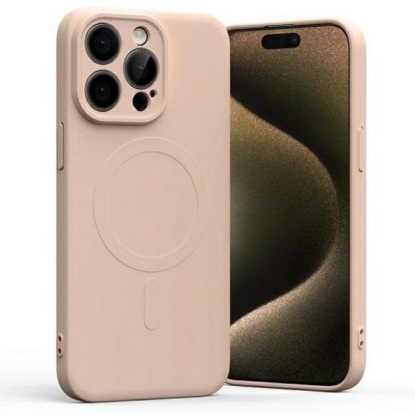 Mercury MagSafe félszilikon iPhone 15 Pro Max 6,7" rózsaszín homok tok