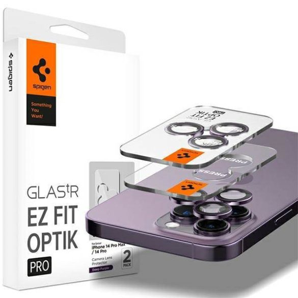 Spigen Optik.Tr Camera iPhone 14 Pro/ 14 Pro Max EZ FIT Lens 2db lila kameravédő fólia