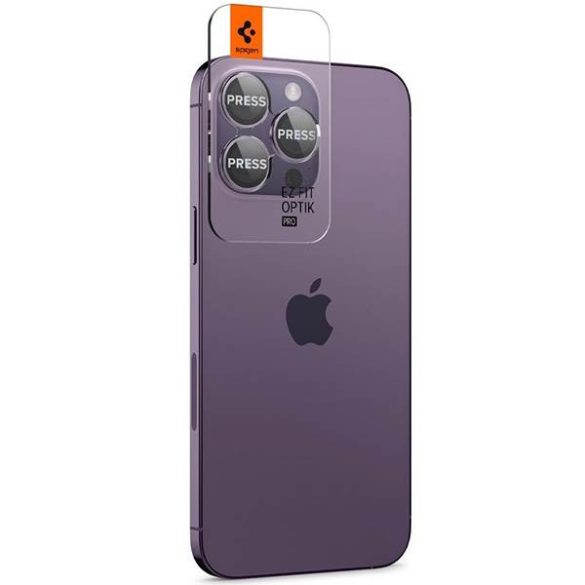 Spigen Optik.Tr Camera iPhone 14 Pro/ 14 Pro Max EZ FIT Lens 2db lila kameravédő fólia