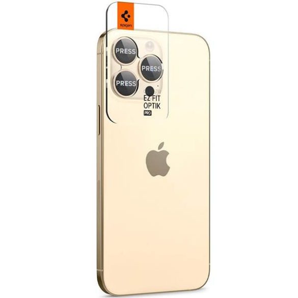 Spigen Optik.Tr Camera iPhone 14 Pro/ 14 Pro Max EZ FIT Lens 2db arany kameravédő fólia