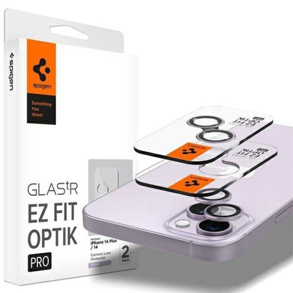 Spigen Optik.Tr Camera iPhone 14/14 Plus EZ FIT Lens 2db lila kameravédő fólia