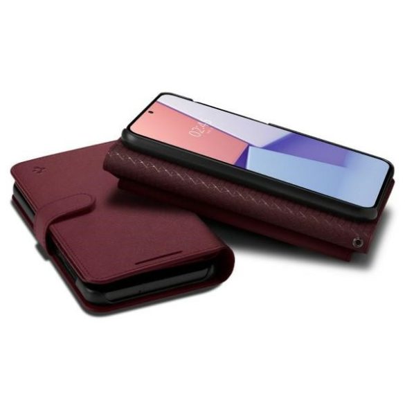 Spigen pénztárcával "S" Plus Sam Samsung Galaxy S23+ S916 burgundia ACS05678 tok