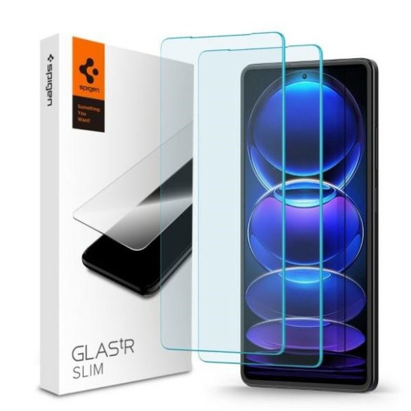 Spigen Glas.TR Slim Xiaomi Redmi Note 12 Pro 5G/12 Pro+ Plus 5G 2db AGL06045 edzett üveg fólia