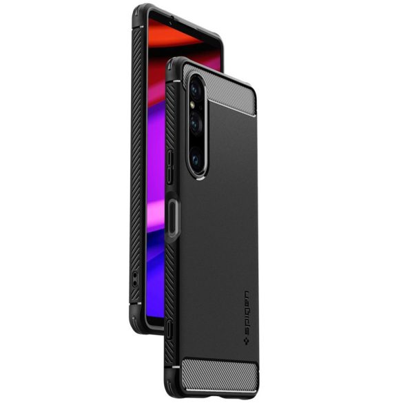 Spigen Rugged Armor Sony Xperia 1 V fekete ACS06204 tok