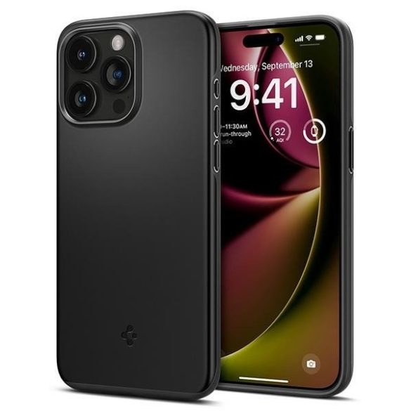 Spigen Thin Fit iPhone 15 Pro Max 6.7" vékony illeszkedés, fekete ACS06544 tok