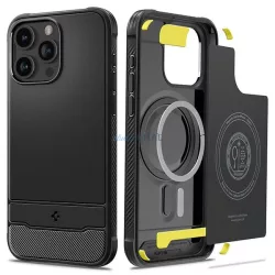   Spigen Rugged Armor MAG iPhone 15 Pro Max 6,7" Magsafe fekete/matt ACS06561 tok