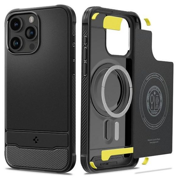 Spigen Rugged Armor MAG iPhone 15 Pro 6,1" Magsafe fekete/matt ACS06703 tok