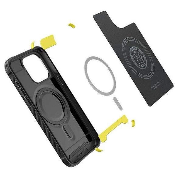Spigen Rugged Armor MAG iPhone 15 Pro 6,1" Magsafe fekete/matt ACS06703 tok
