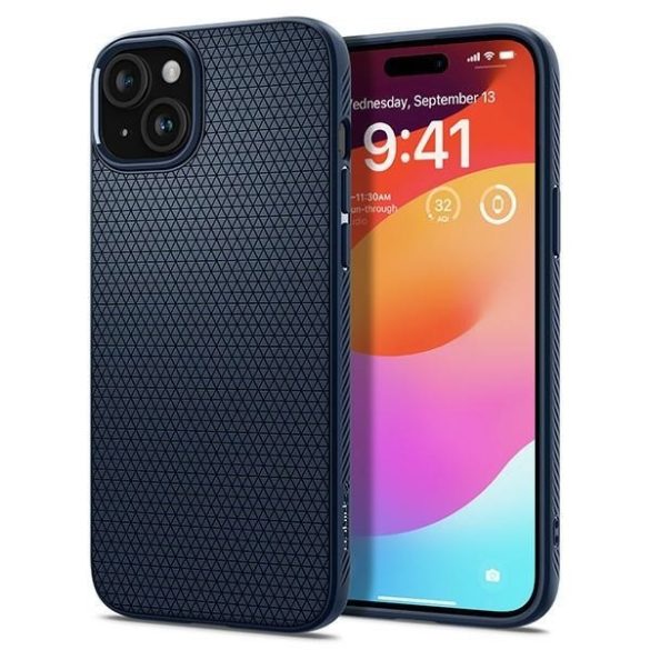 Spigen Liquid Air iPhone 15 tengerészkék tok