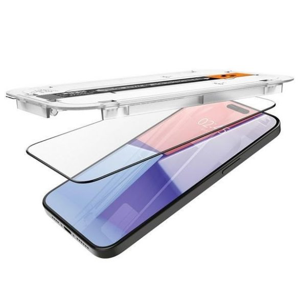 Spigen Glas.TR FC iPhone 15 Pro Max 6.7" "EZ FIT" 2 db edzett üveg fekete keretes AGL06873