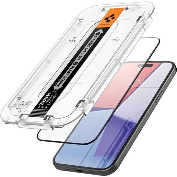 Spigen Glas.TR FC iPhone 15 Plus 6.7" "EZ FIT" 2 db edzett üveg fekete keretes AGL06884