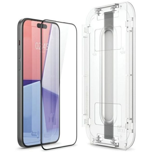 Spigen Glas.TR FC iPhone 15 Plus 6.7" "EZ FIT" 2 db edzett üveg fekete keretes AGL06884