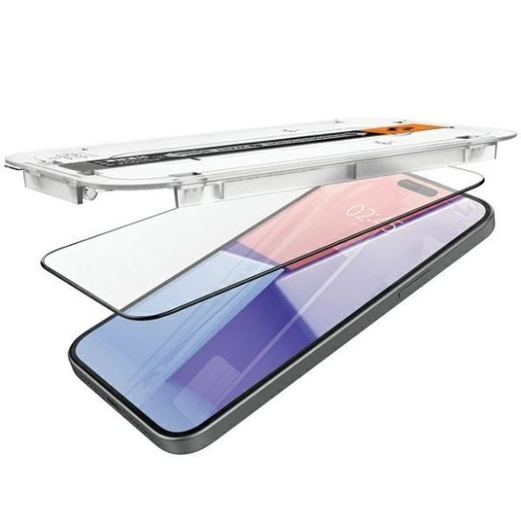 Spigen Glas.TR FC iPhone 15 Plus 6.7" "EZ FIT" 2 db edzett üveg fekete keretes AGL06884