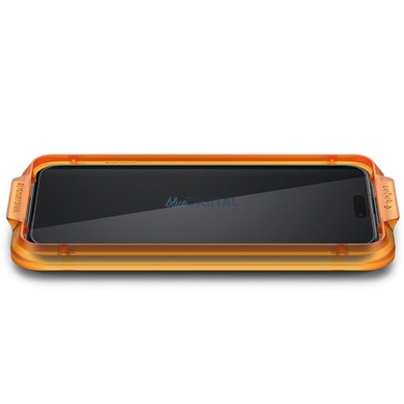 Spigen Alm Glass FC iPhone 15 Pro 6.1" 2 db edzett üveg fekete keretes AGL06895