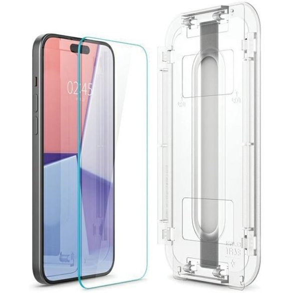 Spigen Glas.TR iPhone 15 6.1" "EZ FIT" 2 db világos edzett üveg AGL06903