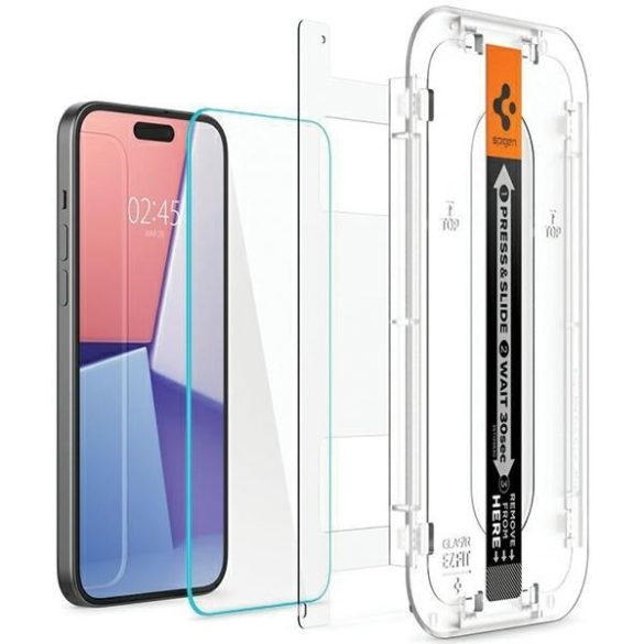 Spigen Glas.TR iPhone 15 6.1" "EZ FIT" 2 db világos edzett üveg AGL06903