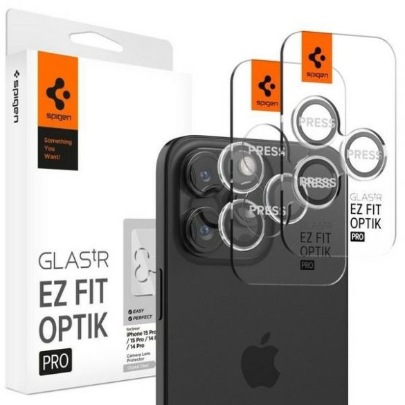 Spigen Optik.Tr iPhone 14 Pro / 14 Pro Max / 15 Pro / 15 Pro Max "EZ FIT" lencse védő fólia 2db