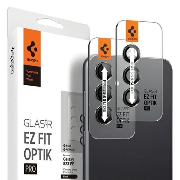 Spigen Optik.Tr kamera Samsung Galaxy S23 FE EZ FIT objektív 2szt./2db fekete AGL06987 fólia