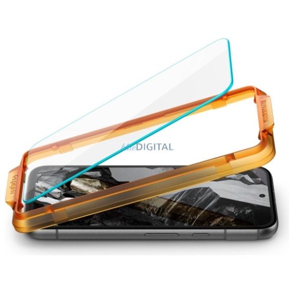 Spigen ALM GLAS.TR edzett üveg felhelyezést segítő kerettel Google Pixel 8A - 2 db