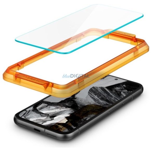 Spigen ALM GLAS.TR edzett üveg felhelyezést segítő kerettel Google Pixel 8A - 2 db