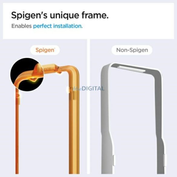 Spigen ALM GLAS.TR edzett üveg felhelyezést segítő kerettel Google Pixel 8A - 2 db