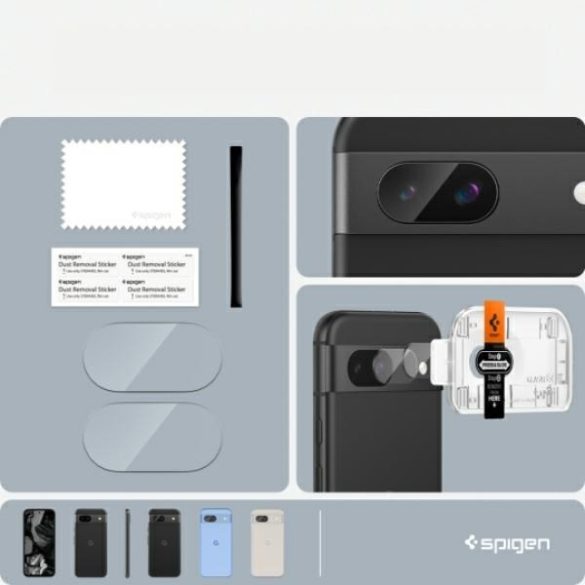 Spigen Optik.Tr Camera kamera lencse védő üvegfólia 2db EZ FIT applikátorral Google Pixel 8a