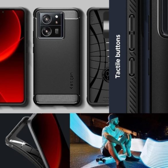 Spigen Rugged Armor Xiaomi 13T/13T Pro fekete matt tok