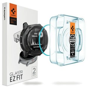 Spigen Glas.tR EZ Fit edzett üveg felhelyezést segítő kerettel Garmin Instinct 2X Solar (2db)