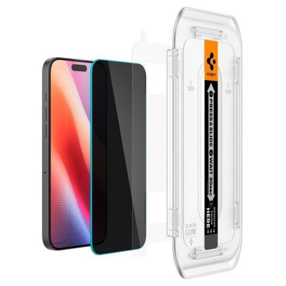 Spigen Glas.tR betekintésvédett edzett üveg felhelyezést segítő kerettel iPhone 16 Pro Max - 2 db