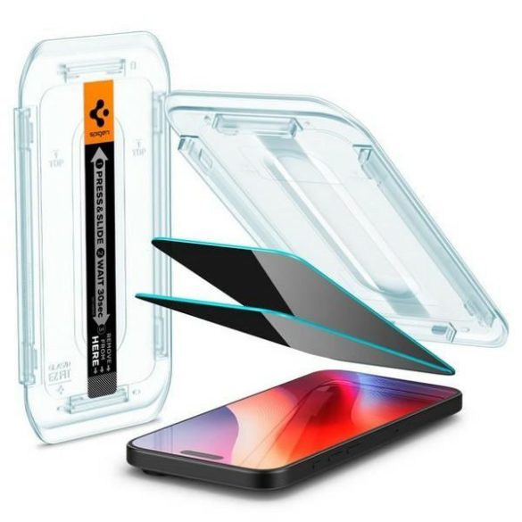 Spigen Glas.tR betekintésvédett edzett üveg felhelyezést segítő kerettel iPhone 16 Pro Max - 2 db