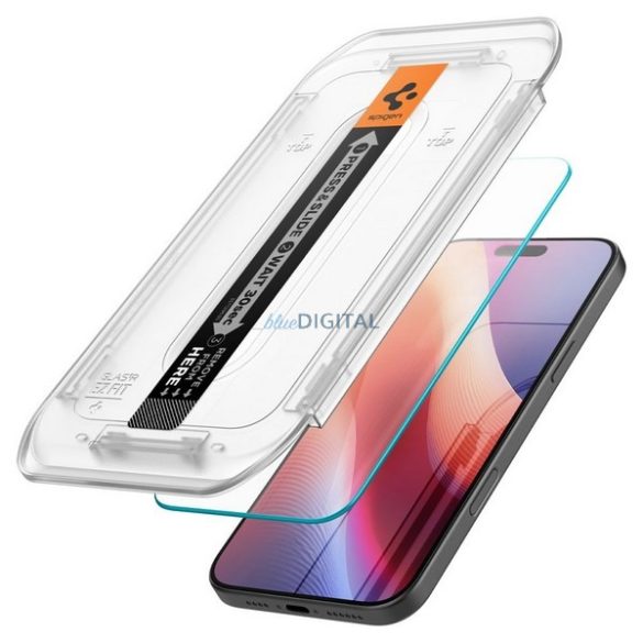 Spigen Glas.tR ”EZ FIT” üvegfólia felhelyezést segítő kerettel iPhone 16 Pro Max