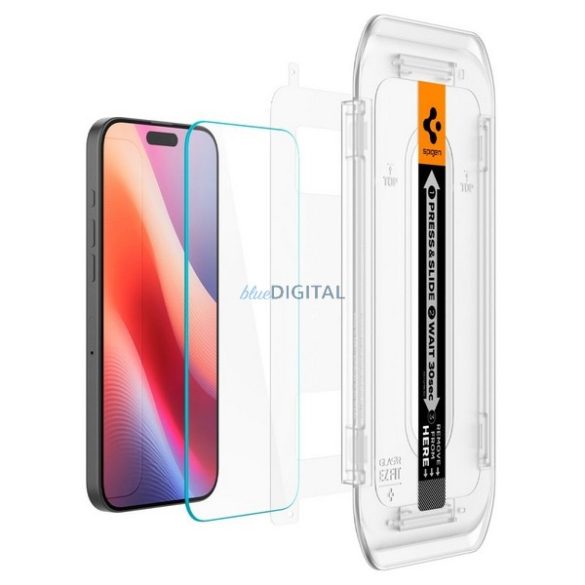 Spigen Glas.tR ”EZ FIT” üvegfólia felhelyezést segítő kerettel iPhone 16 Pro Max