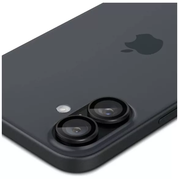 Spigen Optik.Tr Camera kamera lencse védő fólia fekete szegéllyel iPhone 16 Plus - 2 db
