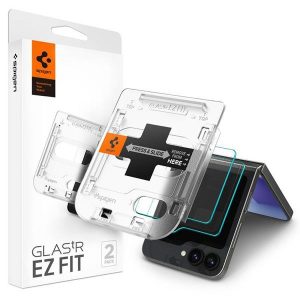 Spigen Glas.tR EZ Fit edzett üveg felhelyezést segítő kerettel Samsung Galaxy Z Flip 6 (2db) (elülső kijelző)