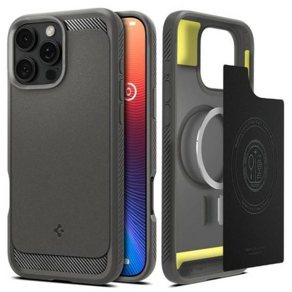 Spigen Rugged Armor tok iPhone 16 Pro - szürke