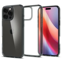   Spigen Ultra Hybrid tok iPhone 16 Pro - átlátszó szürke szegéllyel